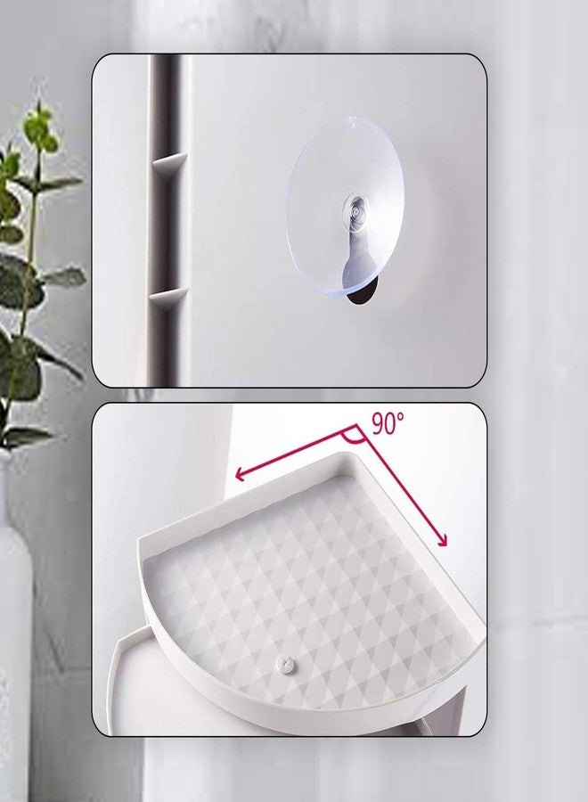 PRIME PICK رف تخزين مثلث دوار للحمام من برايم بيك | منظم متعدد الوظائف دوار 360 درجة، مثلث بلاستيكي | رف زاوية مقاوم للغبار والماء | خزانة الحمام، المطبخ، غرفة النوم - Image 4